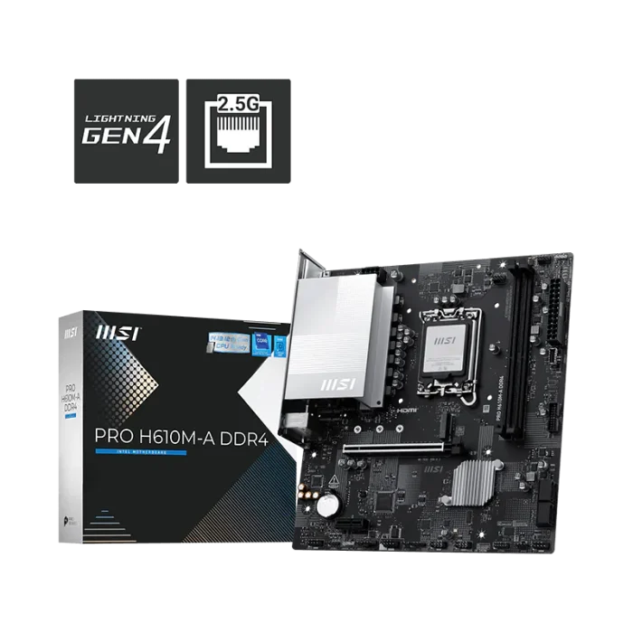 MSI PRO H610M-A DDR4 (A V R) LGA 1700 12TH 13TH 14TH