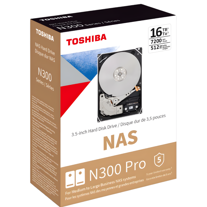 Toshiba N300 NAS 16TB 3.5" SATA III 7200 RPM